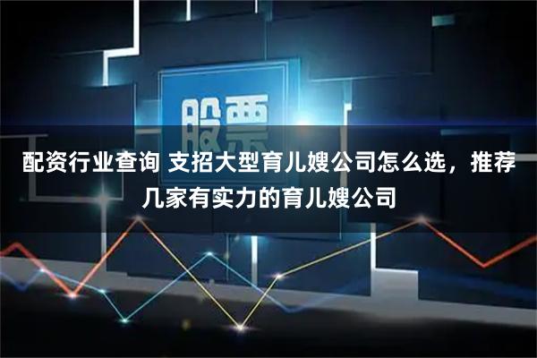 配资行业查询 支招大型育儿嫂公司怎么选，推荐几家有实力的育儿嫂公司